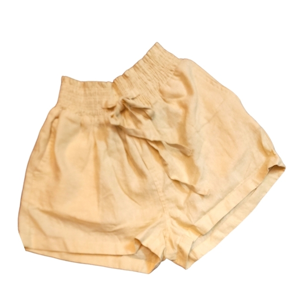 🎁Love Tree Ivory Linen Drawstring PaperBag Shorts & SHEIN Leopard print tank- S - Picture 4 of 16